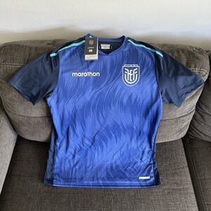 Marathon Authentic Ecuador Team Training Hidrotec Blue Jersey Men’s Sz: L